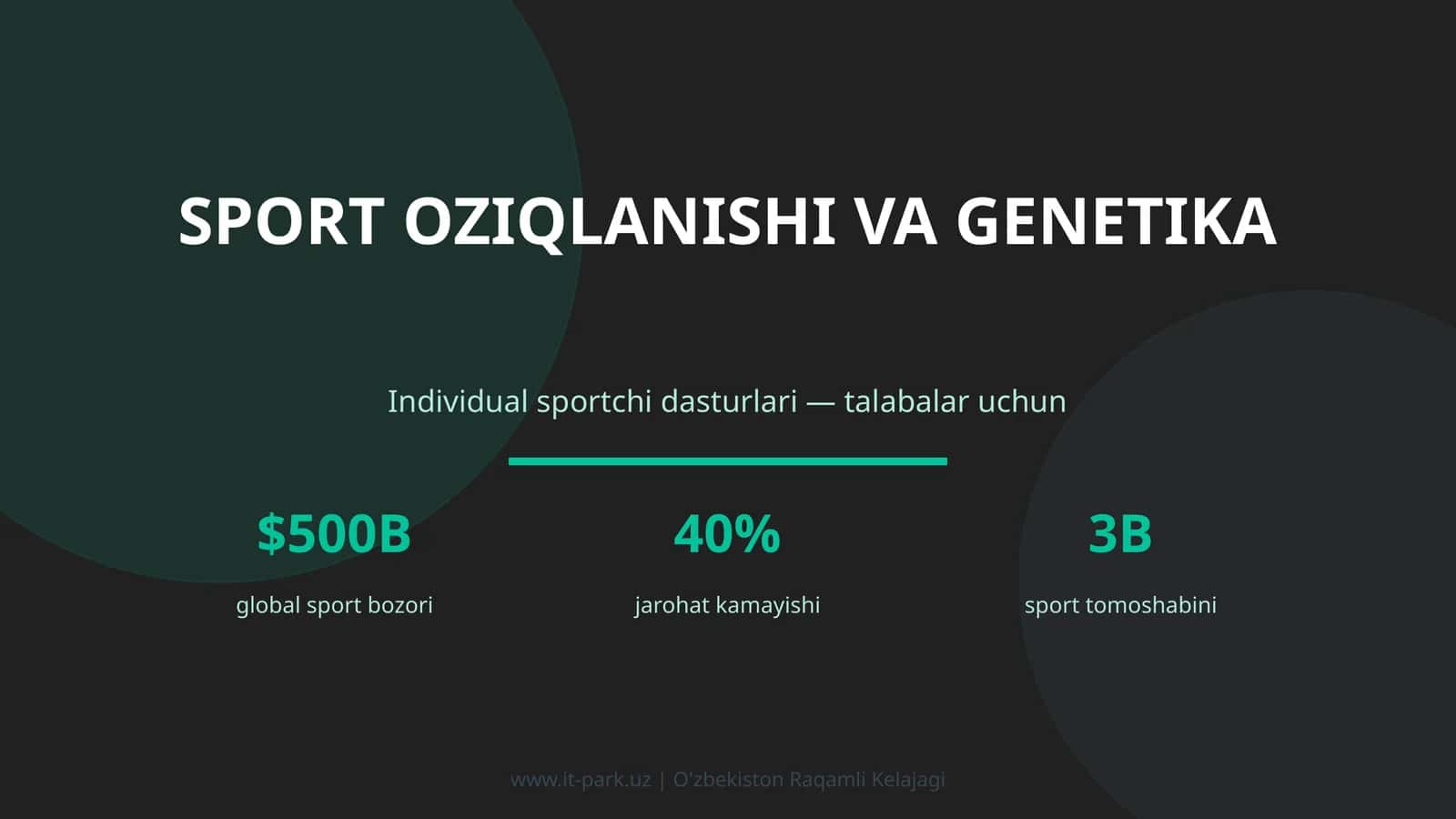 SPORT OZIQLANISHI VA GENETIKA 1