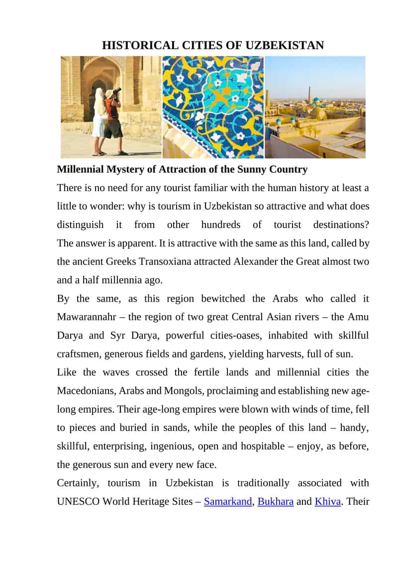 HISTORICAL CITIES OF UZBEKISTAN 1