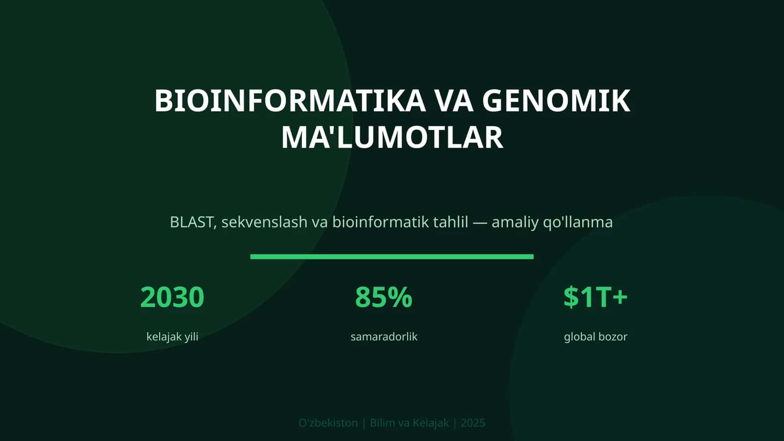 BIOINFORMATIKA VA GENOMIK MA'LUMOTLAR 1