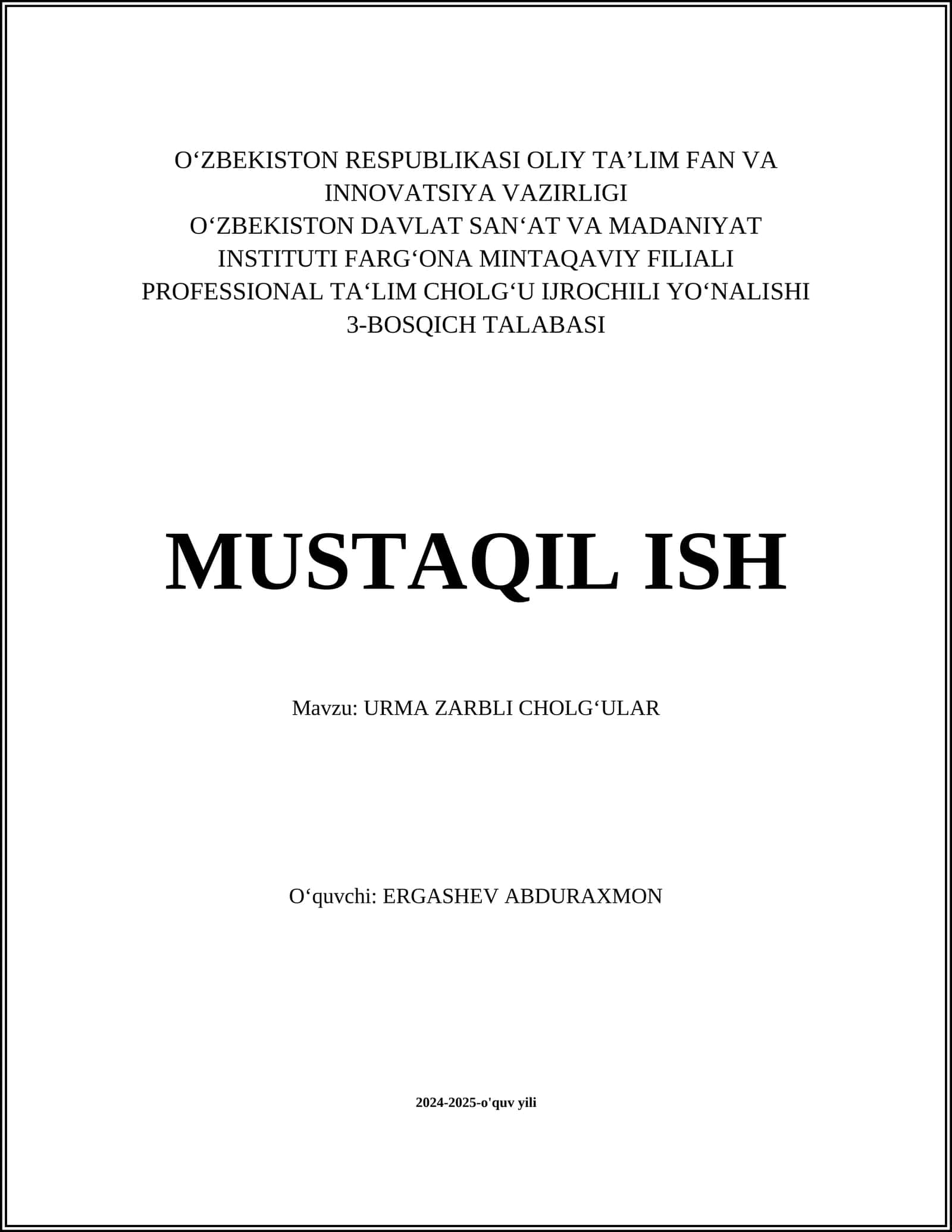 Turkumlarida Zarbli Cholg‘ular 1