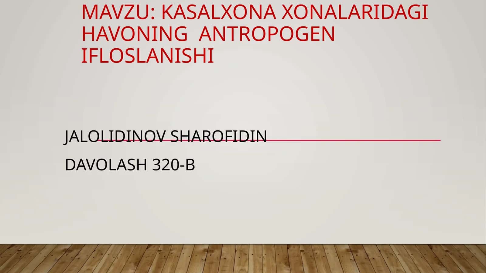 Kasalxonaxonalaridagi havoning antropogen ifloslanishi 1