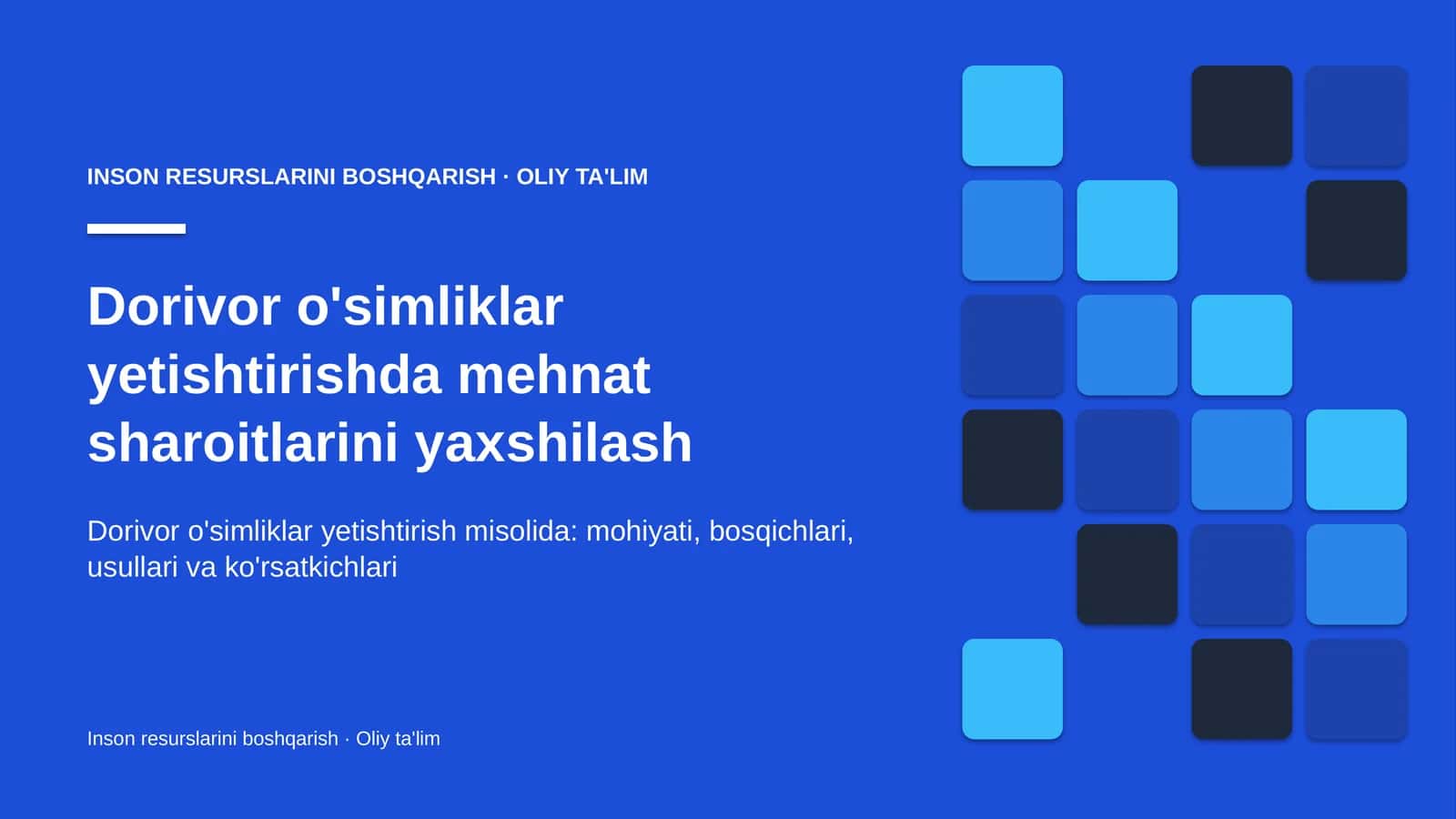 dorivor o'simliklar yetishtirishda mehnat sharoitlarini yaxshilash 8681 1