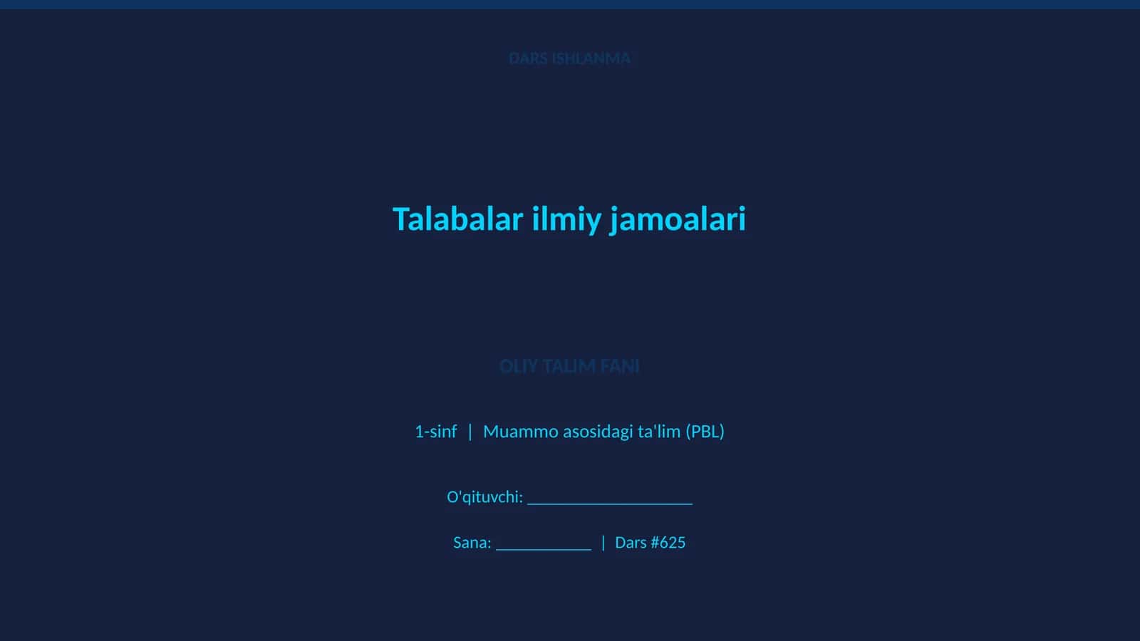 Talabalar ilmiy jamoalari 1