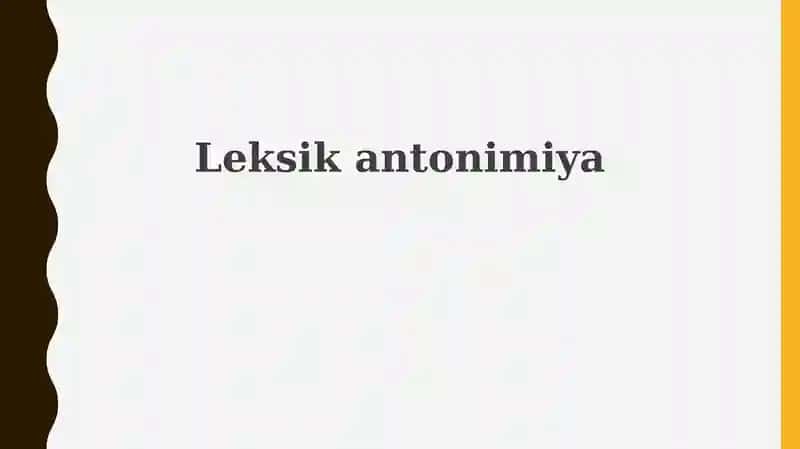 Leksik antonimiya: Ta'rif va turlari