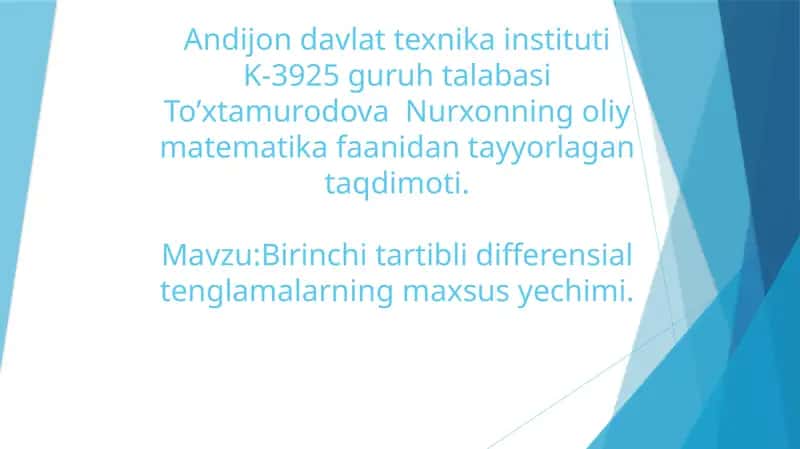 Birinchitaiblidifferensialtenglamalarnima? 1