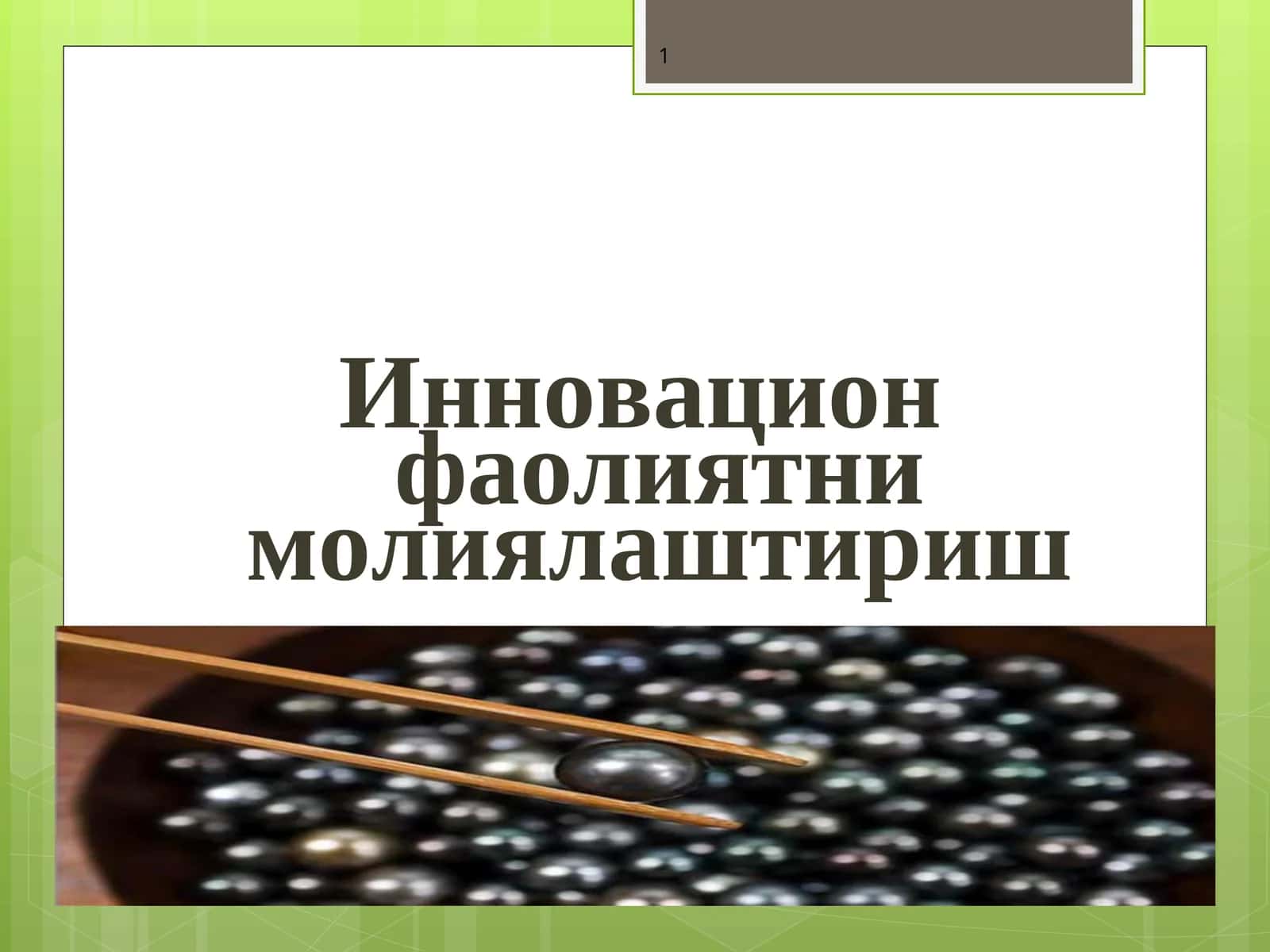 Инновационфаолиятни молиялаштириш 1