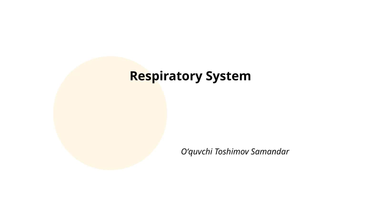 Respiratory System 1