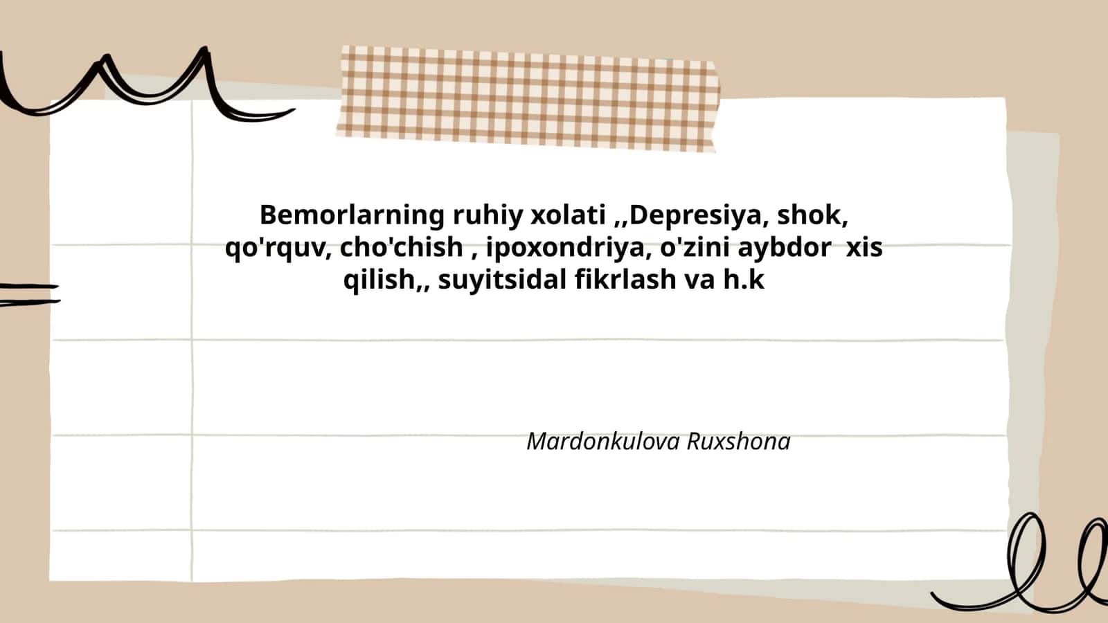 Bemorlarning ruhiy xolati 1