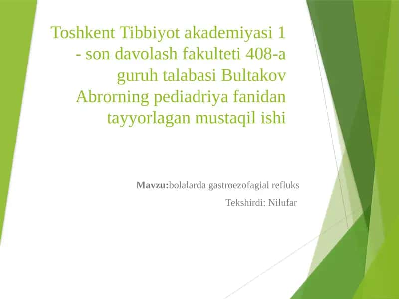 Gastroezofagial Reflyuks 1