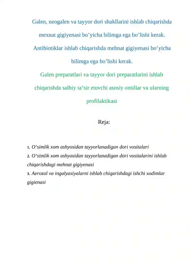 O'simlik xom ashyosidan tayyorlanadigan dori vositalari