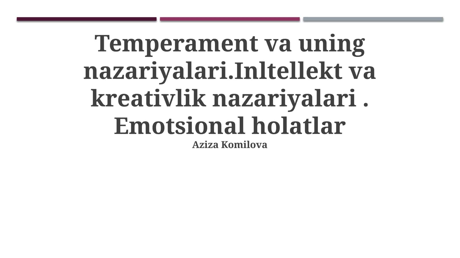 Temperament va uning nazariyalari 1