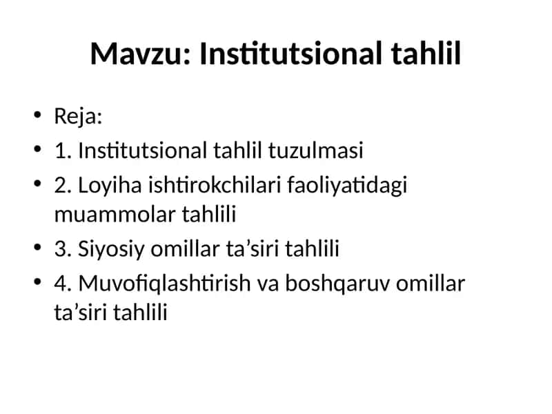 Institutsional tahlil 1
