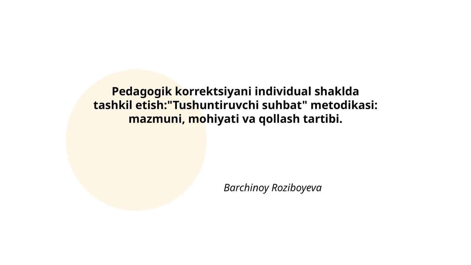 Tushuntiruvchi suhbat metodikasi 1