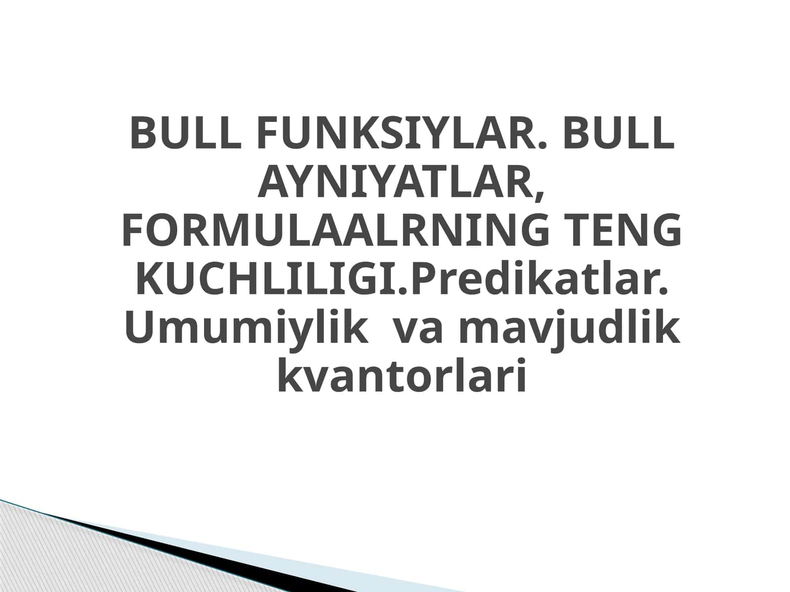 BULL FUNKSIYLAR 1