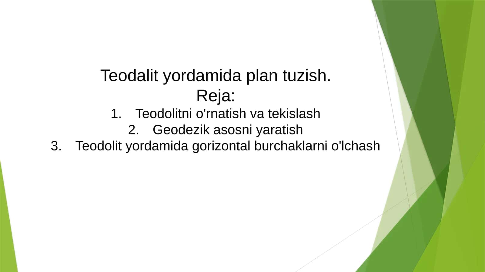 Teodolit yordamida plan tuzish 1