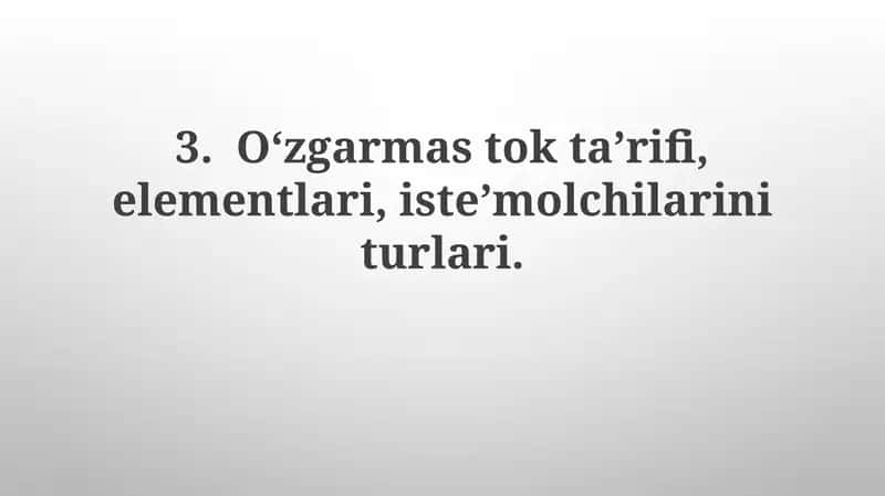 Doimiy Tokning Ta'rifi 1