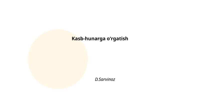 Kasb-hunarga oʻrgatish 1