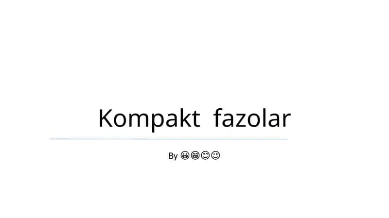 Kompakt fazolar 1