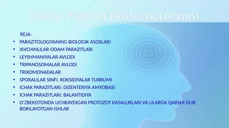 TIBBIYOT PROTOZOOLOGIYASI 1