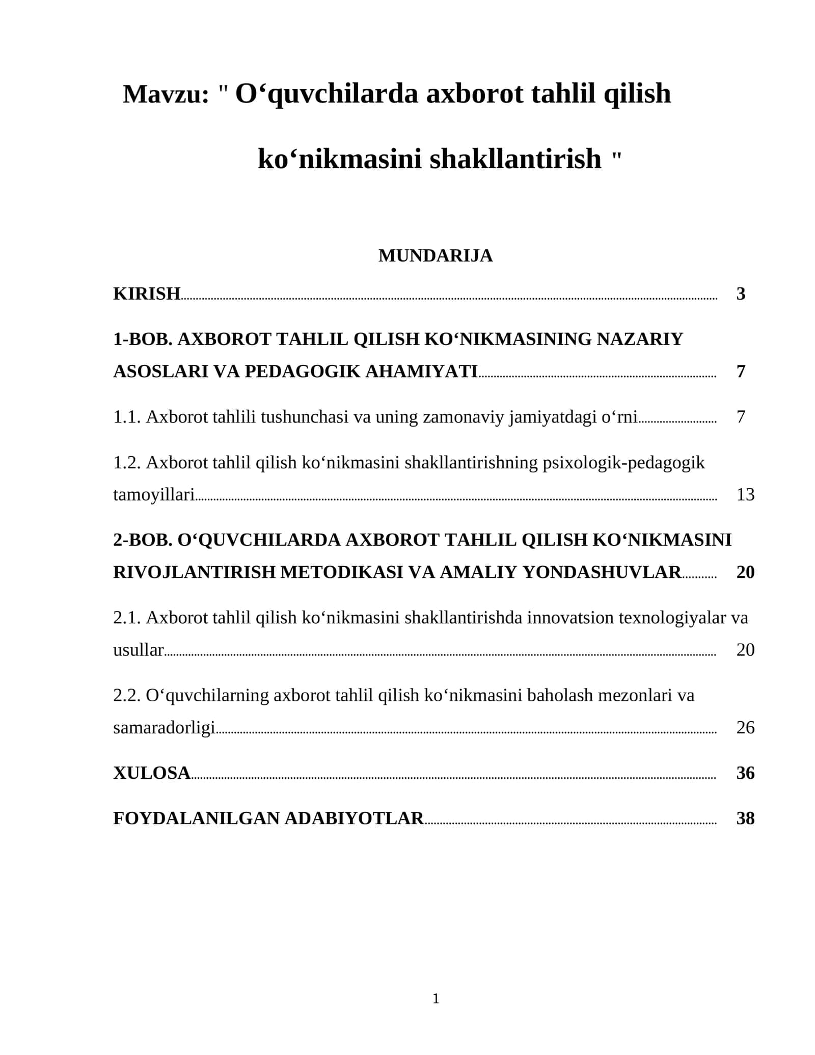 O‘quvchilarda axborot tahlil qilish ko‘nikmasini shakllantirish 1