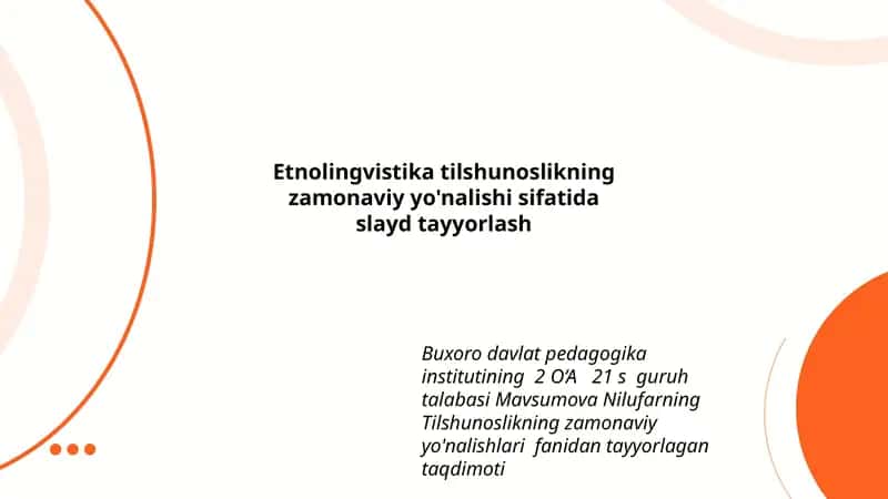 Tilshunoslikning zamonaviy yo'nalishi 1