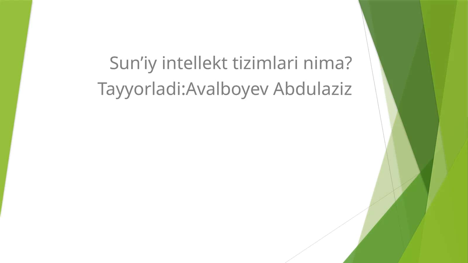 Sun’iy intellekt tizimlari nima? 1