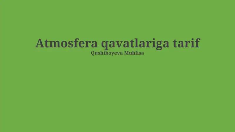 Atmosfera qavatlariga tarif 1