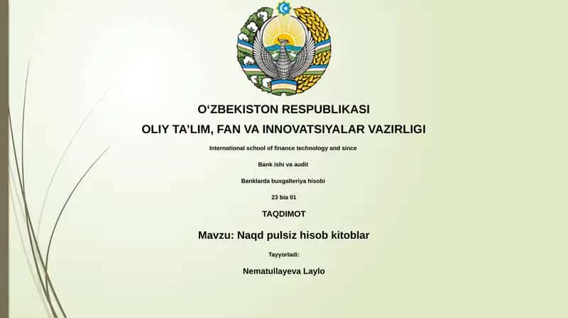 Naqd pulsiz hisob kitoblar 1