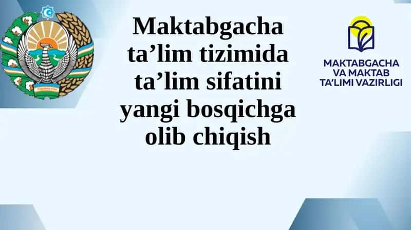 Maktabgacha ta'limda ta'lim sifati 1