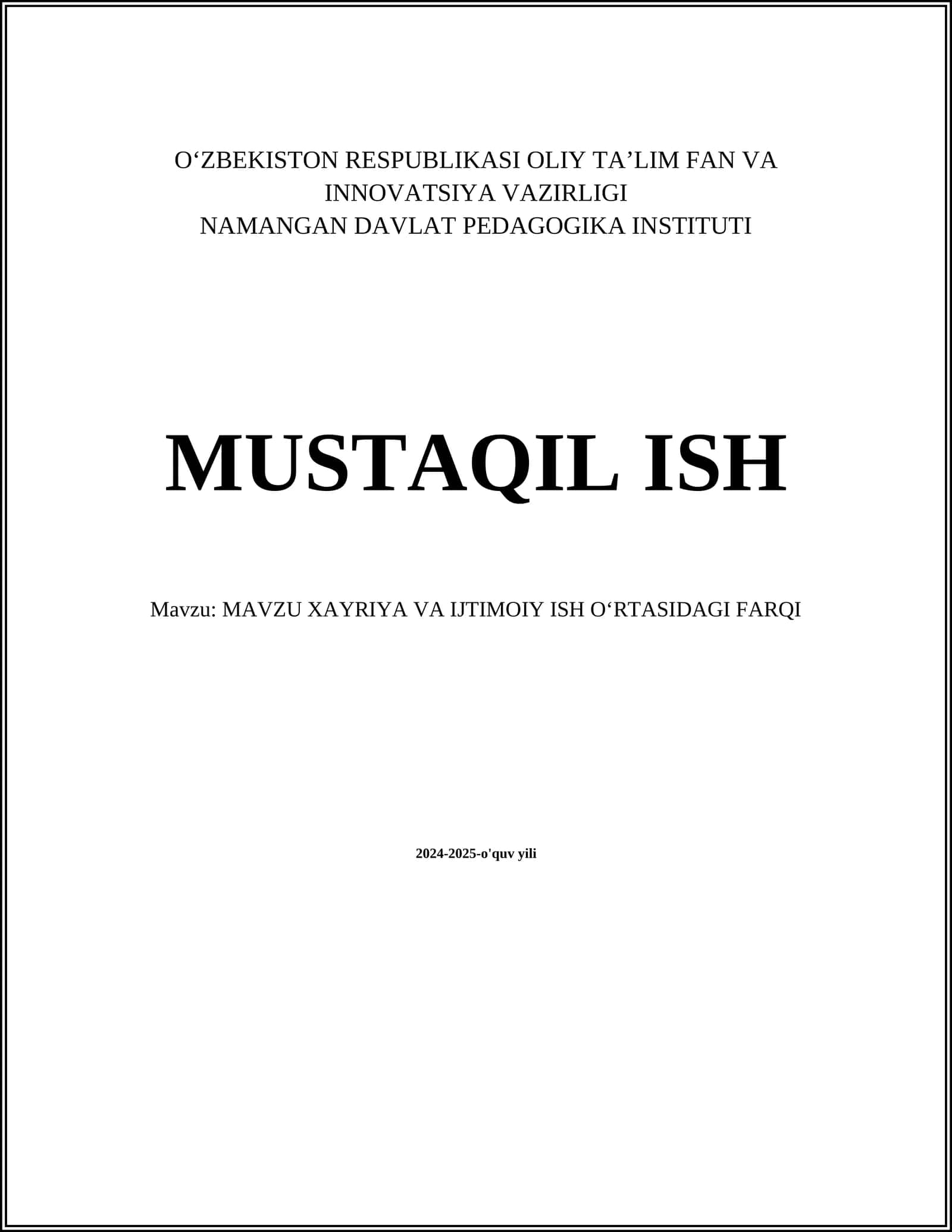 Xayriya va Ijtimoiy Ish O'rtasidagi Farqi 1