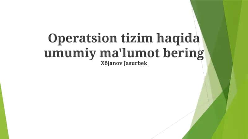 Operatsion tizim 1
