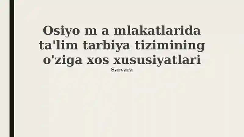 Osiyo ta'lim tizimlari