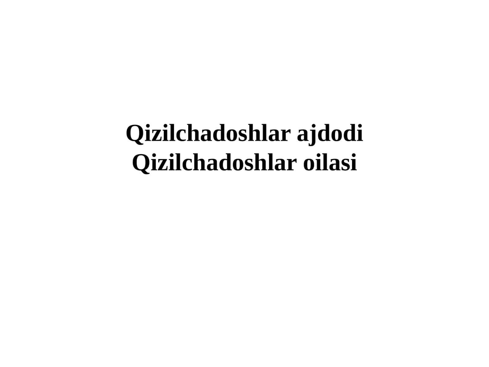 Qizilchadoshlar ajdodi Qizilchadoshlar oilasi 1