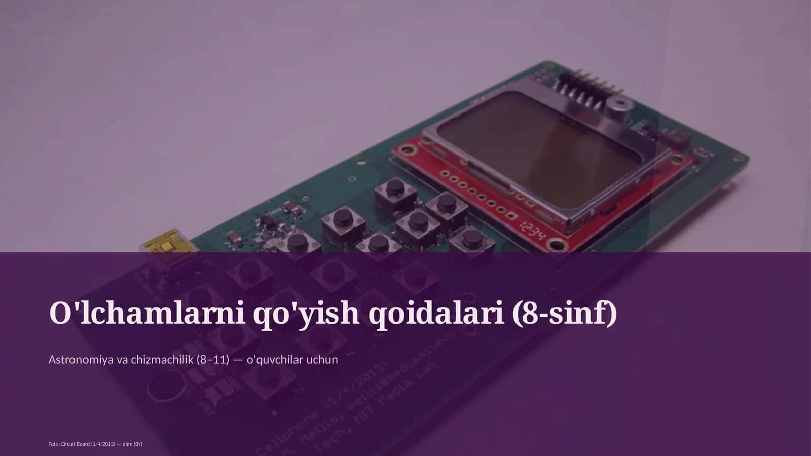 O'lchamlarni qo'yish qoidalari (8-sinf) 1