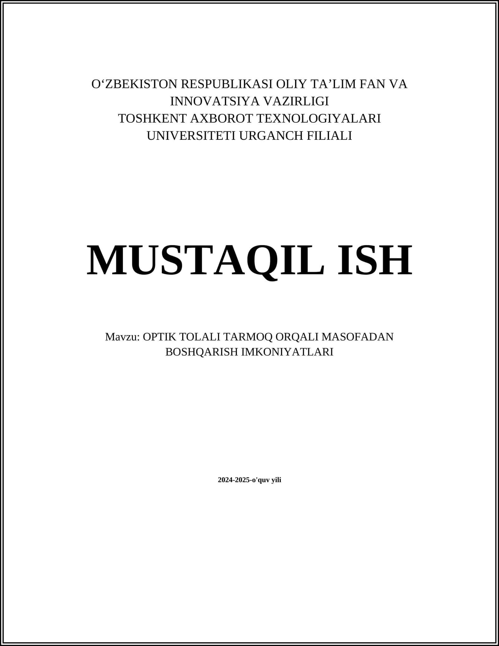 OPTIK TOLALI TARMOQ ORQALI MASOFADAN BOSHQARISH IMKONIYATLARI 1