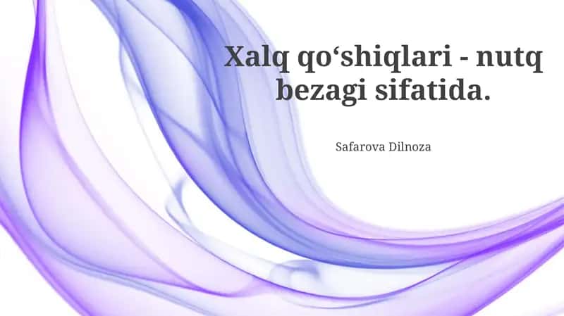 Xalq qo‘shiqlari - nutq bezagi sifatida 1