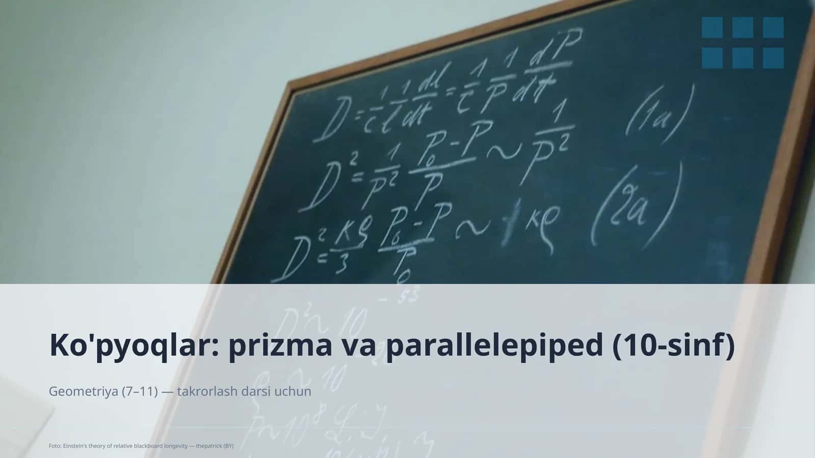 Ko'pyoqlar: prizma va parallelepiped (10-sinf) 1