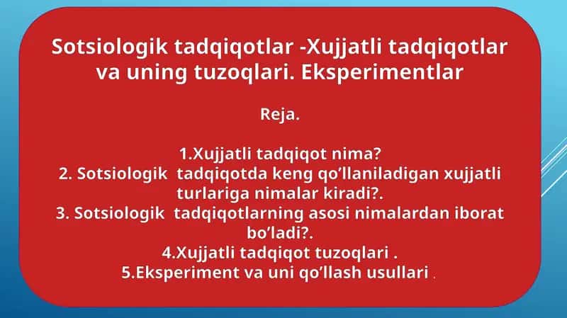 Sotsiologik tadqiqotlar 1