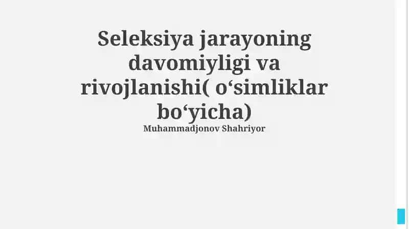 O'simlik seleksiyasi