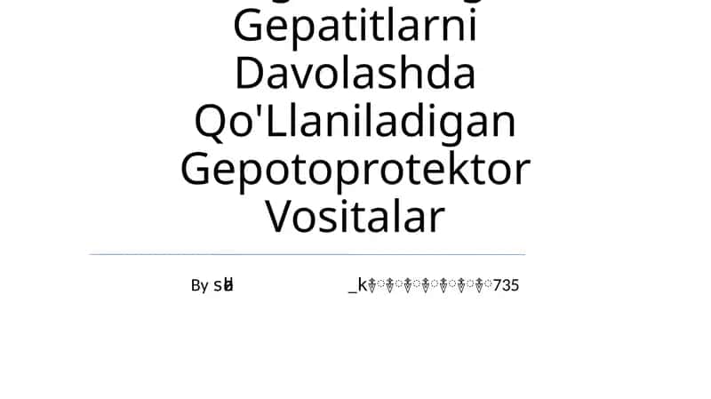 Gepotoprotektor Vositalar 1