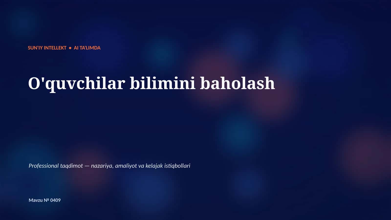 Professional taqdimot — nazariya, amaliyot va kelajak istiqbollari 1