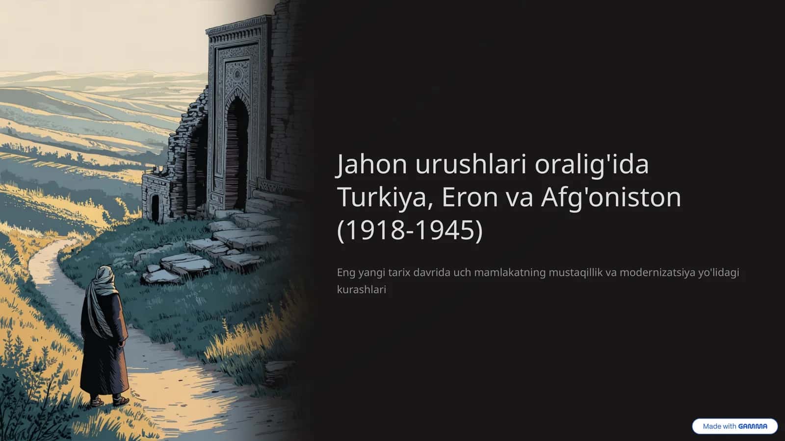 Jahon urushlari oralig'ida Turkiya, Eron va Afg'oniston (1918-1945) 1
