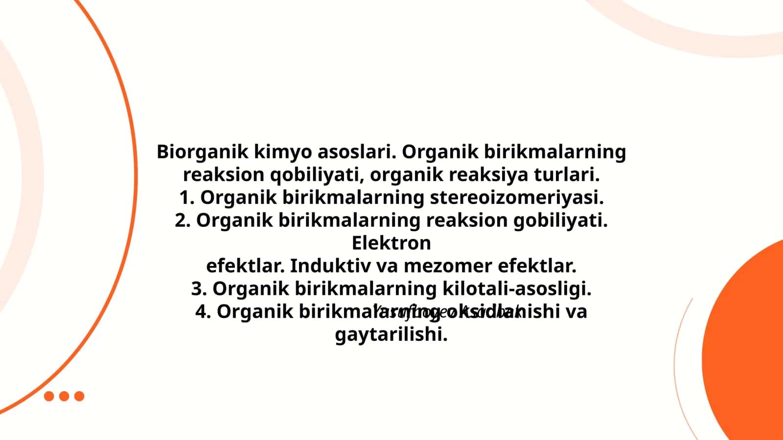 Biorganik kimyo asoslari 1