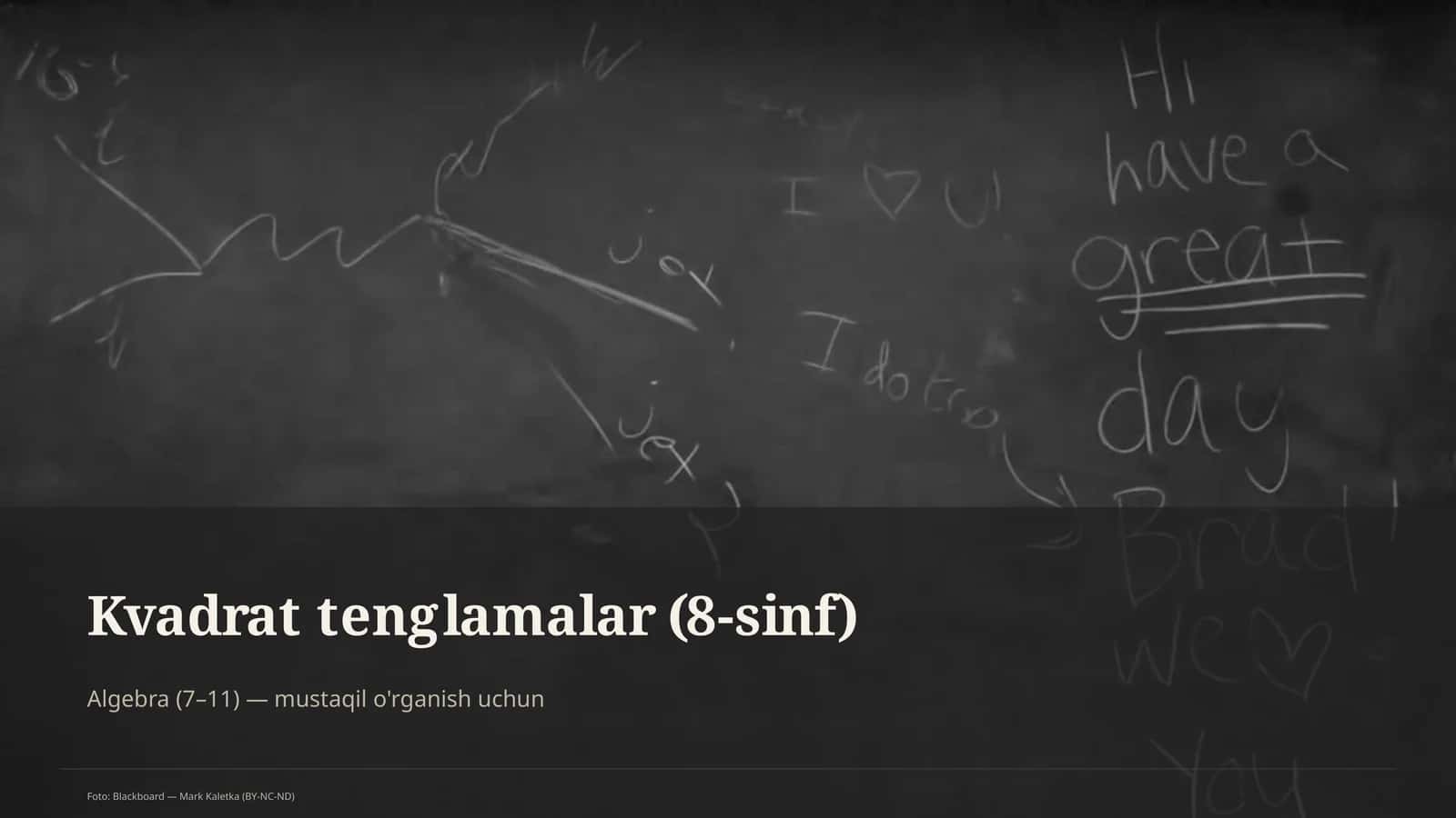 Kvadrat tenglamalar (8-sinf) 1