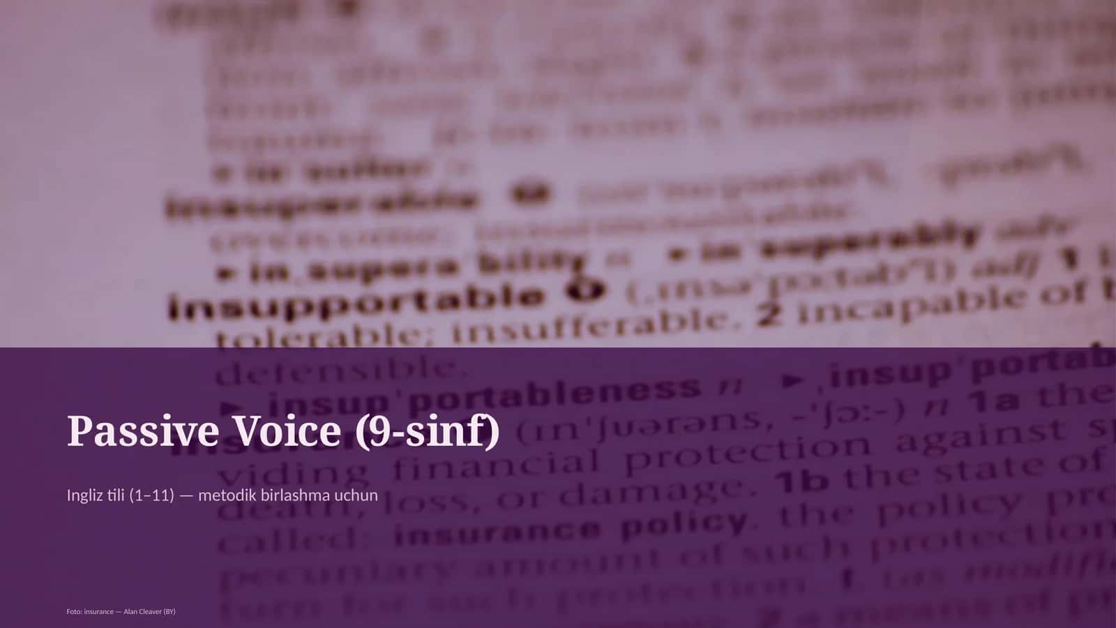 Passive Voice (9-sinf) 1