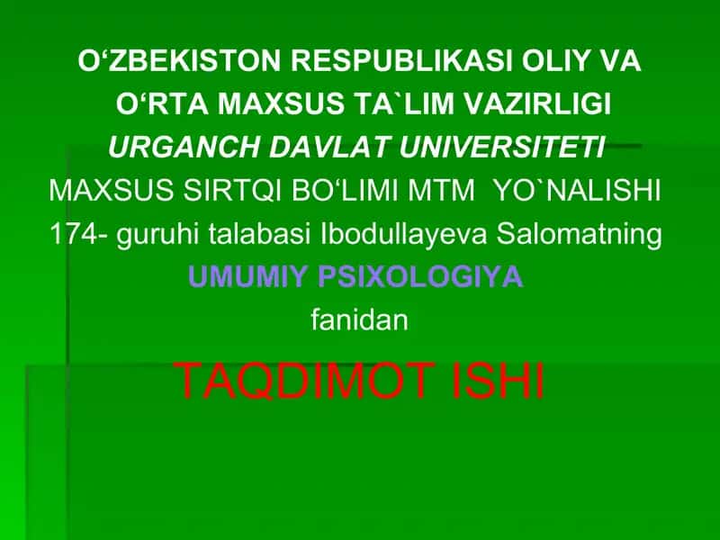 Idrokning Maxsus Tushunchalari va Xossalari 1