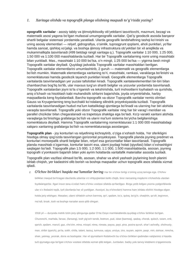 Topografik xaritalar 1