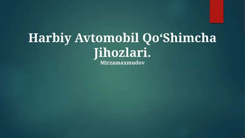 Harbiy Avtomobil QoʻShimcha Jihozlari 1