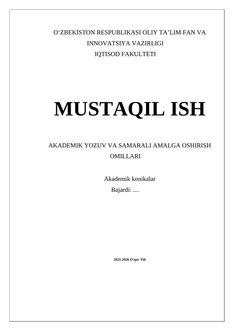 Akademik Yozuv va Samarali Amalga Oshirish Omillari 1