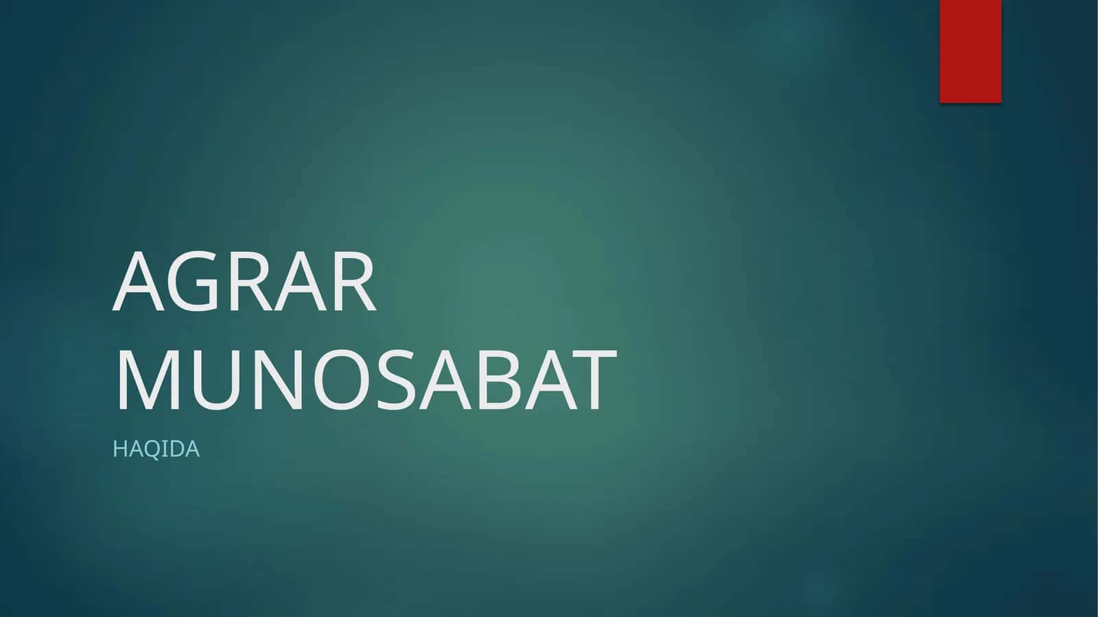 Agrar munosabatlar 1